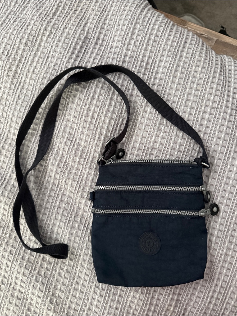 Kipling Navy Slim Crossbody Messenger Bag